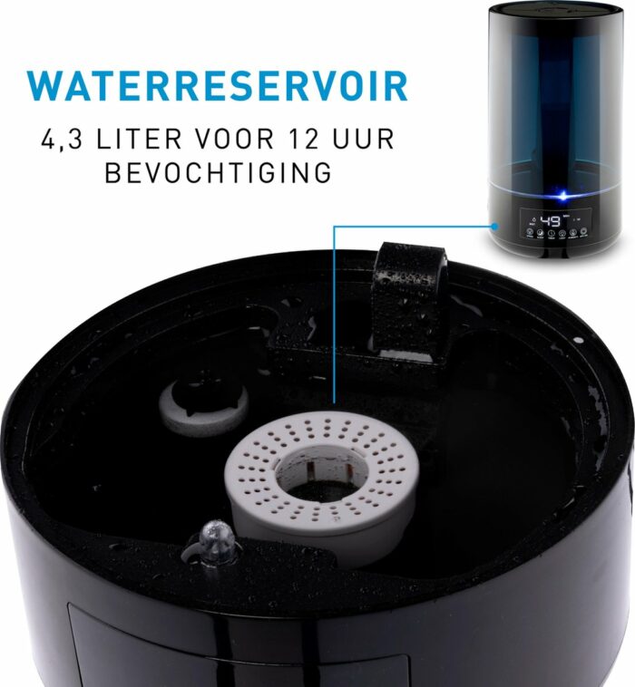 Grundig Luchtbevochtiger met Aromatherapie, Hygrometer en Timer - 15-35m2 - 4,3 L - Zwart - Image 2