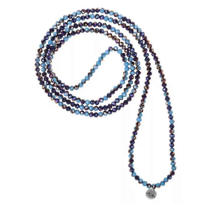 Kralen ketting blauw 4 mm