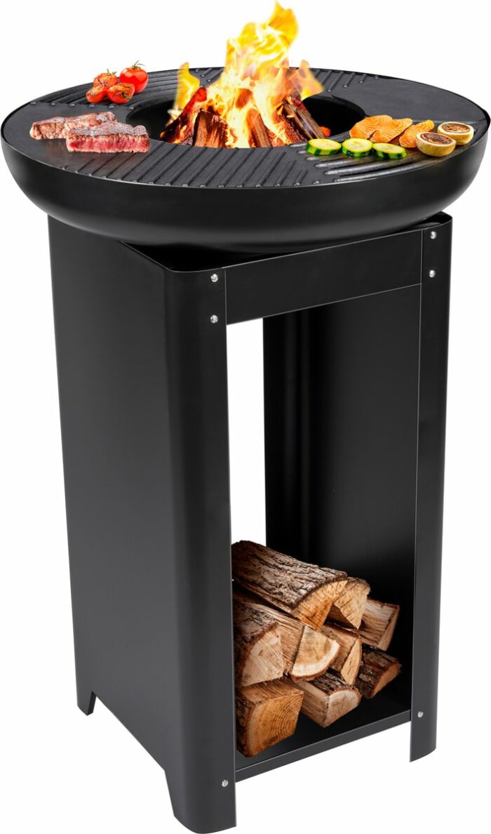 BBQ Collection Vuurkorf 3-in-1 - Teppanyaki Grillplaat - Terrashaard - ⌀61x90cm - Zwart