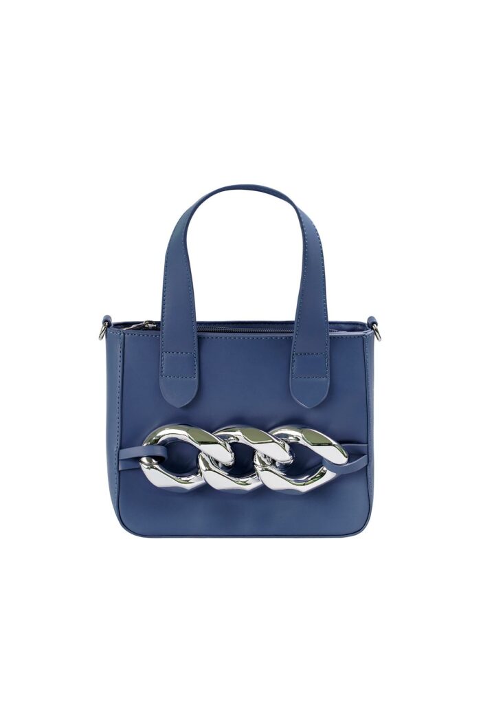 PU tas met metalen ketting Blauw