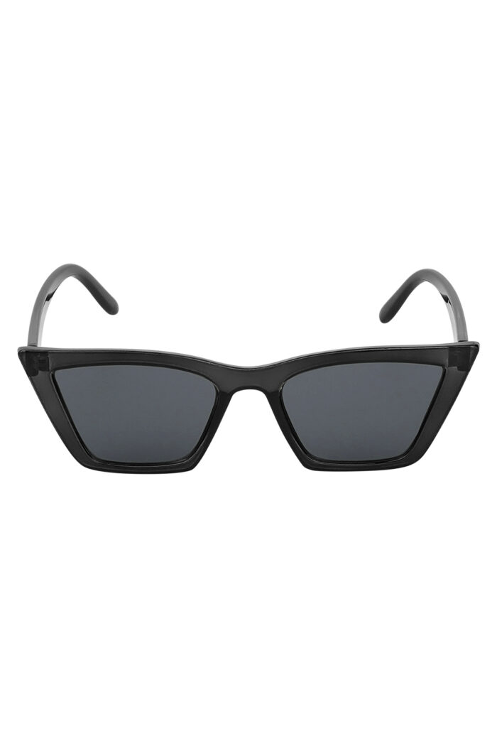 Eenkleurige cat eye zonnebril - zwart - Afbeelding 4