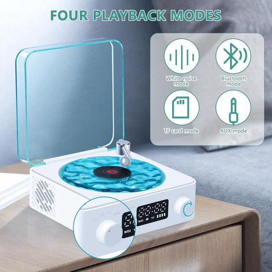 Bluetooth speaker Platenspeler kleur roze - Afbeelding 3