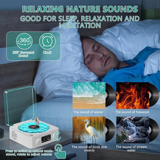 Bluetooth speaker Platenspeler kleur roze - Afbeelding 4