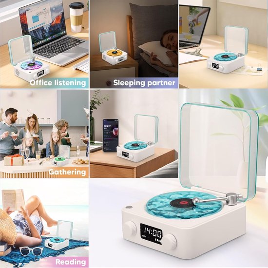 Bluetooth speaker Platenspeler kleur roze - Afbeelding 6