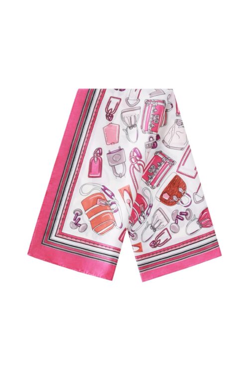 Sjaaltje roze met tasjes.